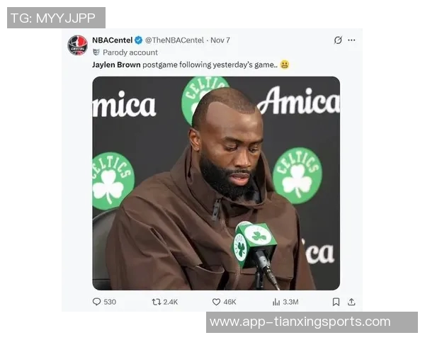 杰伦布朗调侃塔图姆康复迅速或将参加揭幕战 杰伦布朗调侃塔图姆康复迅速或将参加揭幕战